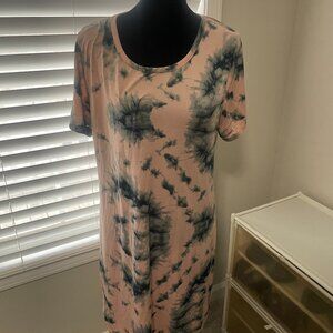 Love Nation tie die pink and blue plus size shirt